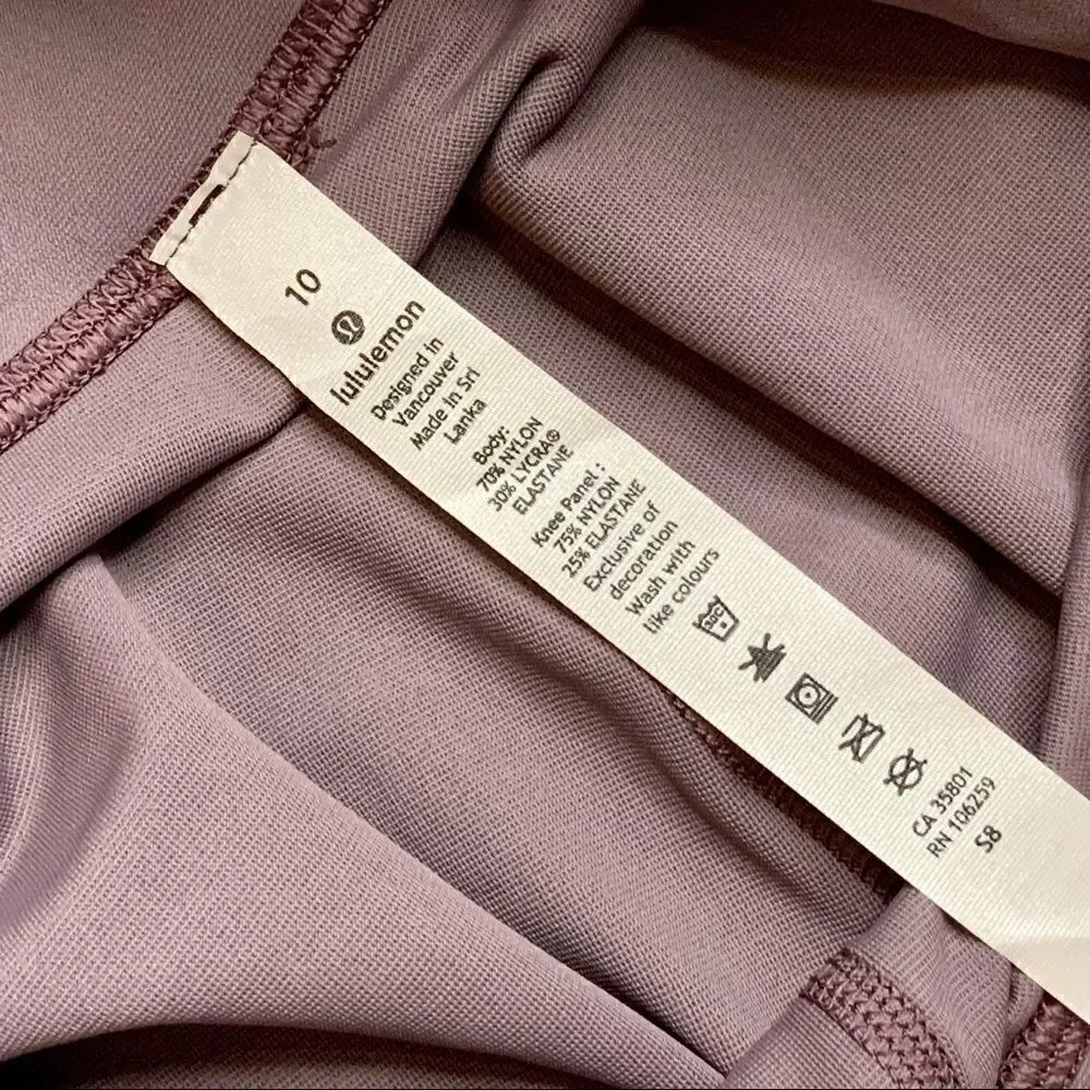 LULULEMON IN FOCUS RUN HIGH-RISE TIGHT FROSTED MULBERRY SIZE 10 LEGGINGS NWT NEW